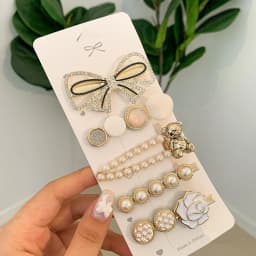 1Set Handmade Pearl Hairpins Pin for Women Fashion Rhinestone Flower Barrettes Headwear Girls Sweet Hair Clips Hair Accessories