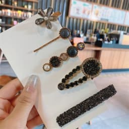 1Set Handmade Pearl Hairpins Pin for Women Fashion Rhinestone Flower Barrettes Headwear Girls Sweet Hair Clips Hair Accessories