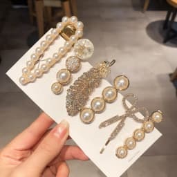 1Set Handmade Pearl Hairpins Pin for Women Fashion Rhinestone Flower Barrettes Headwear Girls Sweet Hair Clips Hair Accessories