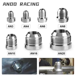 1PCS AN6 AN8 AN10 AN12 AN16 AN20 Male Billet Stainless Steel Straight Male Weld Fitting Adapter Weld Bung Nitrous Hose Fitting