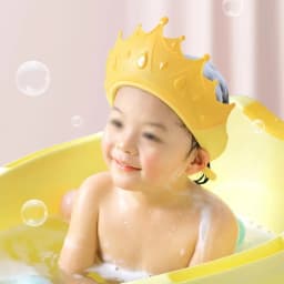 Baby Shower Cap Waterproof Shampoo Hat for Children Shower Toddler Protect Ears Eyes Girl Boy Adjustable Silicone Bathing Crown