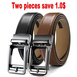 DOOPAI Mens Leather Belt Automatic Genuine Leather Belts Leisure Fashion Ratchet Belts for Men Pants Waistband Ремень