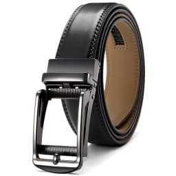 DOOPAI Mens Leather Belt Automatic Genuine Leather Belts Leisure Fashion Ratchet Belts for Men Pants Waistband Ремень