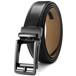 DOOPAI Mens Leather Belt Automatic Genuine Leather Belts Leisure Fashion Ratchet Belts for Men Pants Waistband Ремень