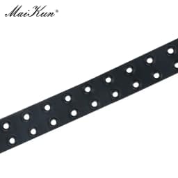 Maikun Halloween New Ladies Black PU Leather Belt Double Exhaust Air Hole Pin Buckle Fashion Trend Waistband Punk Goth Style