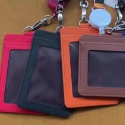 Retractable Lanyard Card Holder PU Badges Set Stationery ID Card Holder with Lanyard Badge Holder Business Name Tag Accessories