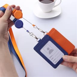 Retractable Lanyard Card Holder PU Badges Set Stationery ID Card Holder with Lanyard Badge Holder Business Name Tag Accessories