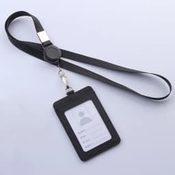 Retractable Lanyard Card Holder PU Badges Set Stationery ID Card Holder with Lanyard Badge Holder Business Name Tag Accessories
