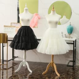 Puffy Short Organza Skirts Halloween Women's Crinoline Bridal Petticoat for Wedding Dress Ladies Girl Underskirt Rockabilly Tutu
