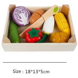 Simulation Kitchen Pretend Toy Wooden Classic Game Montessori Educational Toy For Children Kids Gift Cutting Fruit Vegetable Set