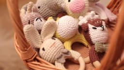 1PC Baby Ratter Toys Wooden Teether Crochet Animals BPA Free Rattle Toy Newborn Amigurumi Teether Baby Rattles Gifts For Newborn
