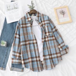Loose Casual Style Women's Yellow Red Plaid Shirt 2023 New Womens Tops Large Size Long Sleeve Shirts Boutique Clothing