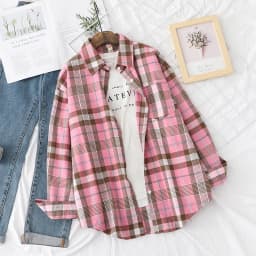 Loose Casual Style Women's Yellow Red Plaid Shirt 2023 New Womens Tops Large Size Long Sleeve Shirts Boutique Clothing
