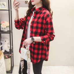 Loose Casual Style Women's Yellow Red Plaid Shirt 2023 New Womens Tops Large Size Long Sleeve Shirts Boutique Clothing