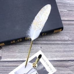1 Set Multicolor Retro Quill Dip Pen Turkey Feather Pen Quill Oblique + 5 Nibs+ Pen Set Gift Writing Tools Office School Supply