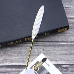 1 Set Multicolor Retro Quill Dip Pen Turkey Feather Pen Quill Oblique + 5 Nibs+ Pen Set Gift Writing Tools Office School Supply