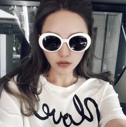 Goggle Glasses Oval Sunglasses Ladies Trendy Hot Vintage Retro Sunglasses Women's White Black Eyewear UV