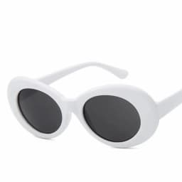 Goggle Glasses Oval Sunglasses Ladies Trendy Hot Vintage Retro Sunglasses Women's White Black Eyewear UV
