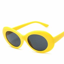 Goggle Glasses Oval Sunglasses Ladies Trendy Hot Vintage Retro Sunglasses Women's White Black Eyewear UV