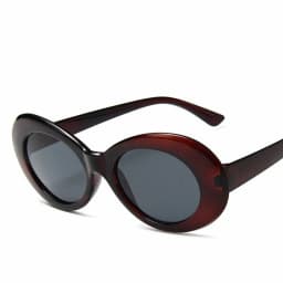 Goggle Glasses Oval Sunglasses Ladies Trendy Hot Vintage Retro Sunglasses Women's White Black Eyewear UV