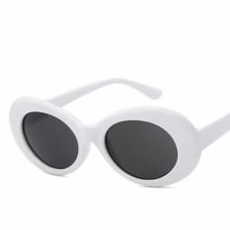 Goggle Glasses Oval Sunglasses Ladies Trendy Hot Vintage Retro Sunglasses Women's White Black Eyewear UV