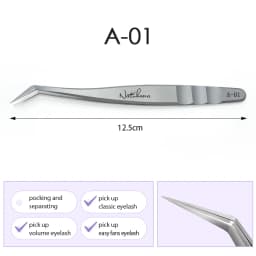 NATUHANA Anti-static Straight Eyelash Extension Tweezers Industrial Precision Curved Straight Lash Eyebrow Tweezers Makeup Tools