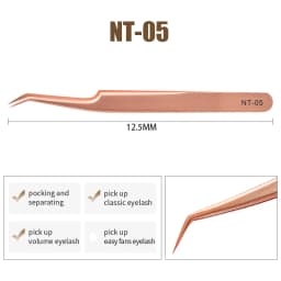 NATUHANA Anti-static Straight Eyelash Extension Tweezers Industrial Precision Curved Straight Lash Eyebrow Tweezers Makeup Tools