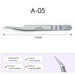 NATUHANA Anti-static Straight Eyelash Extension Tweezers Industrial Precision Curved Straight Lash Eyebrow Tweezers Makeup Tools