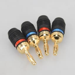 HIFIDIY LIVE 4PCS/Set 4mm Pure Copper Gold Plated Banana Plug Connector For Audio Video Speaker Adapter Terminal Connectors Kit