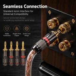 HIFIDIY LIVE 4PCS/Set 4mm Pure Copper Gold Plated Banana Plug Connector For Audio Video Speaker Adapter Terminal Connectors Kit