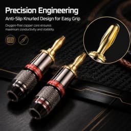 HIFIDIY LIVE 4PCS/Set 4mm Pure Copper Gold Plated Banana Plug Connector For Audio Video Speaker Adapter Terminal Connectors Kit
