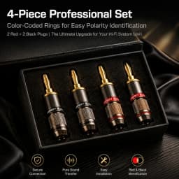 HIFIDIY LIVE 4PCS/Set 4mm Pure Copper Gold Plated Banana Plug Connector For Audio Video Speaker Adapter Terminal Connectors Kit