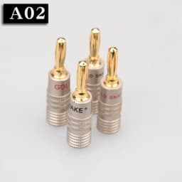 HIFIDIY LIVE 4PCS/Set 4mm Pure Copper Gold Plated Banana Plug Connector For Audio Video Speaker Adapter Terminal Connectors Kit