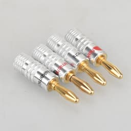 HIFIDIY LIVE 4PCS/Set 4mm Pure Copper Gold Plated Banana Plug Connector For Audio Video Speaker Adapter Terminal Connectors Kit