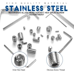 2-50pcs Hex Socket Set Screw Flat Point Grub Screw M2 M2.5 M3 M4 M5 M6 M8 M10 M12 Stainless Steel Hexagon Headless Set Screw