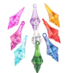 Camal 30Pcs Colorful 18*46mm Hanging Pendant Pointed Drop Chandelier Acrylic Crystal Bead Home Wedding Party Craft Decoration