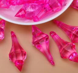 Camal 30Pcs Colorful 18*46mm Hanging Pendant Pointed Drop Chandelier Acrylic Crystal Bead Home Wedding Party Craft Decoration