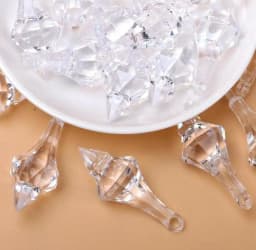 Camal 30Pcs Colorful 18*46mm Hanging Pendant Pointed Drop Chandelier Acrylic Crystal Bead Home Wedding Party Craft Decoration