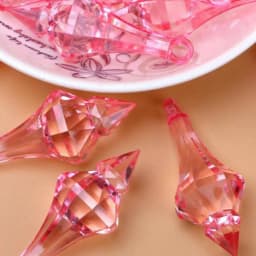 Camal 30Pcs Colorful 18*46mm Hanging Pendant Pointed Drop Chandelier Acrylic Crystal Bead Home Wedding Party Craft Decoration