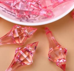 Camal 30Pcs Colorful 18*46mm Hanging Pendant Pointed Drop Chandelier Acrylic Crystal Bead Home Wedding Party Craft Decoration