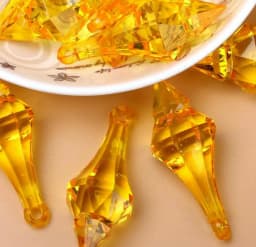 Camal 30Pcs Colorful 18*46mm Hanging Pendant Pointed Drop Chandelier Acrylic Crystal Bead Home Wedding Party Craft Decoration