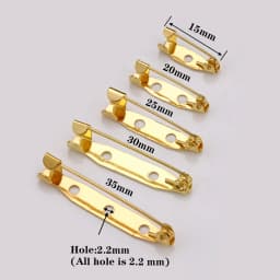 50pcs Brooch Pin Base with Hole Safety Pins Clips 15-35mm Brooch Settings Blank Accessories for Jewelry Making Wholesale DIY