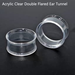 Pair Transparent &White&Black Color UV Acrylic Double Flared Ear Tunnel Expander Ear Plug Ear Gauges Body Piercing Jewelry