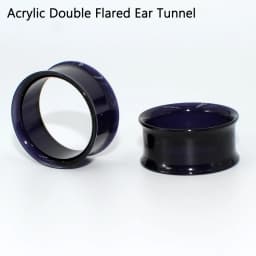 Pair Transparent &White&Black Color UV Acrylic Double Flared Ear Tunnel Expander Ear Plug Ear Gauges Body Piercing Jewelry