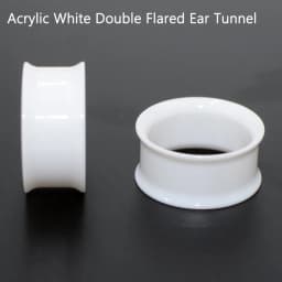 Pair Transparent &White&Black Color UV Acrylic Double Flared Ear Tunnel Expander Ear Plug Ear Gauges Body Piercing Jewelry