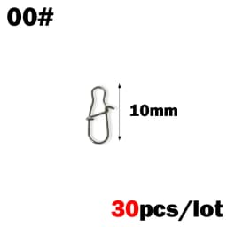 30Pcs/Lot Stainless Steel Hook Fast Clip Lock Snap Swivel Fishing Solid Rings Safety Snaps Fishing Hook Connector Fishing Tackle