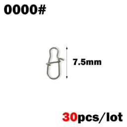 30Pcs/Lot Stainless Steel Hook Fast Clip Lock Snap Swivel Fishing Solid Rings Safety Snaps Fishing Hook Connector Fishing Tackle