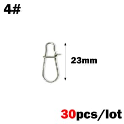 30Pcs/Lot Stainless Steel Hook Fast Clip Lock Snap Swivel Fishing Solid Rings Safety Snaps Fishing Hook Connector Fishing Tackle