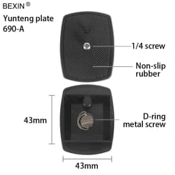 BEXIN Quick Release Plate Camera Plate Tripod Head Plate Adapter With 1/4 Screw For Yunteng Velbon 690 590 600 Camera Tripod