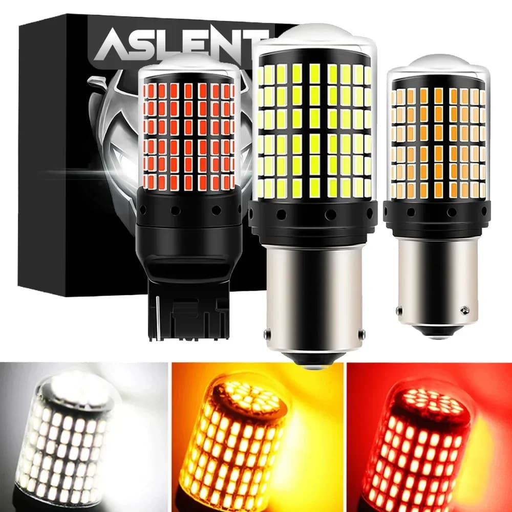 2pcs 1156 BA15S P21W BAU15S PY21W 7440 W21W P21/5W 1157 BAY15D 7443 3157 LED Bulbs 144smd Lamp Reverse Turn Signal Light 12V